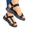 Sandaler 2023 Nya kvinnors sandaler Summer Multi Color Low Heel Beach Sandaler Flat Bottom Öppen Toe Casual Women's Sandals Stora skor