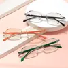 Sunglasses Ultra Light Retro Anti Blue Reading Glasses Fashionable Cut Rimless Neutral Hyperopia Presbyopia Eyewear