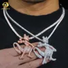 Moda Takı VVS Moissanite 925 STERLING Gümüş Özel Elmas 3D Buzlu Çıkar