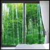 Window Stickers Privacy Glass Film Bamboo Grove Pattern Frosted Door Tint Sun Blocking Static Non-adhesive