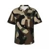 Mäns casual skjortor Green Camouflage Summer Shirt Mens Beach Army Como Print Short Sleeve Fashion Design Classic Oversize Bluses