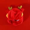 Собачья одежда теплой шляпа погода китайский дракон с 3D рога