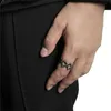 Anéis de banda novidade design cerca de ferradura 925 anel de prata esterlina homens / mulheres moda alta classe acessórios de nicho ins hip hop jóias q240402