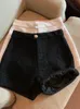 Pantalones cortos para mujer primavera delgado negro lana femme y2k ropa pantalones cortos de mujer sexy pantalón corto 240402