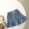 Summer Girls Denim Minifalda plisada para adolescentes Falda corta Elegante Linda Dulce Chica Falda de mezclilla fruncida Niños Ropa para niños pequeños 2-10T 240325