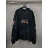 Sanskrit Männer Pullover Herbst balencigs Hoodie Herren Winter Mode Designer Hoodies Paris Handbemalte Graffiti Waschwasser Old Hoode NDSV