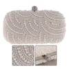 Totes 2X Pearl Clutch Bags Mulheres Bolsa Senhoras Mão Noite para Festa Casamento Moda - Branco