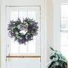Flores decorativas artificial lavanda flor grinalda porta pendurado decoração de casa para casamento parede ao ar livre