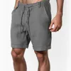 Men's Shorts Mens Shorts 2023 New Mens Imitation Cotton Linen Shorts Summer Breathable Shorts Solid Color Linen Mens Fitness Street ClothingC240402