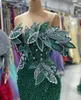 Party Dresses Dark Green Leaves Design Glitter Beaded Sequins Evening Crystals Stones Long Formal Gowns For Women Wedding 2024