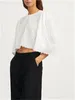 Vestidos de trabajo Primavera 2024 Mujeres Floral Hollow Out Set O-cuello Señoras Blusa de media manga o cintura elástica A-Line Faldas largas Traje