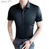 Herren Casual Shirts Sommer Herren kurzärmeliges Hemd Koreanische Version des Business Casual Shirt Männlich schlankes hübsches modisches Hemd Tops 240402