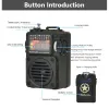 Conférenciers RF750 Portable Multimedia Music Player Full Band Radio Radio Bluetooth Récepteur NOAA Speaker FM / AM / SW / WB Card Radio TF T3G6