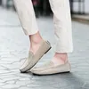 Casual Shoes Green Leather Men Loafers Comfortable Slip On Soft Bottom For Moccasins Driving Shoe Chaussure Homme