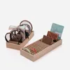 Storage Bottles 17 Grids Solid Wood Hoop Box Jewelry Holder Hair Ribbons Phone Hairband Case Hoops Showing Stand Organizer