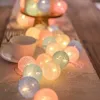 Cordas de led 20led 2m bola de algodão luzes da corda guirlanda luz de fadas para casamento festa de natal decoração casa quarto lâmpada de natal yq240401