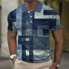 Street Mens Polos Coloré Plaid Imprimer Tops Surdimensionné À Manches Courtes T-Shirt D'été Harajuku Vêtements Mâle Rétro Polo 240315