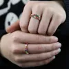 Band Rings New Design Hot Sale Rainbow Mini Cz Eternity Ring Band Gold Filled Fashion Lady Finger Cz Rings Size #6-7-#8 For Wedding Jewelry Q240402