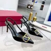 Woma Sandals Klasikler Metal Tokalı Saçlı Ayak Parçası İnce Topuk 4cm 6cm 8cm 10cm Tasarımcı Yüksek Topuklu Yazlar Toz Çantası ile Gerçek Deri Düğün Ayakkabıları