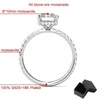 Drlove 4ct esmeralda corte certificado solitário anel para mulheres jóias de luxo 925 prata esterlina banhado 18k diamante banda 240402