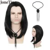 WIGS JT Synthetic Vincent Vega Cosplay Wig Pulp Fiction John Travolta cosplay wig long bob black cosplay wig and netlace for Vega