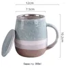 Mugs Large Ceramic Coffee Mug With Lid And Stainless Steel Infuser Loose Tea Perfect Set For Office Home Uses