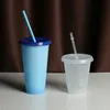 5Pcs 16/24oz Tumbler With Lids and Straws Reusable Plastic Water Bottle Straw Coffee Cups Summer Cold Water Tumbler Straw Cups 240325