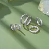 Orecchini a cerchio ROXI in argento sterling 925 con zirconi a punto per donna, fibbia a cerchio, colore oro/argento, dimensioni multiple 6/8/10 mm