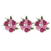 Dekorativa blommor 3 PCS Candlestick Garland Artificial Flower Ring Dining Table Decoration Props Wreath Rings för tygdekorationer