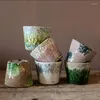 Vasen, farbiges Glas, Glasur, Farbverlauf, Blumentopf, amerikanisches Land, Retro, Sukkulente, Stoare, rote Keramik, atmungsaktiv