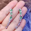 Dangle Earrings CoLife Jewelry 925 Silver Emerald Drop For Wedding 6 Pieces Natural Eardrop Real Dangler Woman Gift