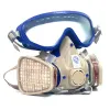 Óculos de proteção adulto máscara reutilizável máscara de poeira máscara de gás de borracha com filtros óculos de segurança respirador protetor de borracha