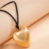 Sweet and Cool Exaggerated Big Love Pendant Necklace Simple and Adjustable Velvet Wax Thread Check AB77