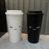 Bouteilles d'eau tasse de café france marque en plastique portable tasse plastique noir blanc punk extérieur de camping sport bouteille de Noël cadeaux