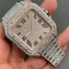 Originele Moissanite Luxury Mens Watch Cart Iced Out Santo Designer kijkt van hoge kwaliteit diamanten horloge voor mannen Montre de Luxe Dhgate New 592