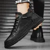Casual Shoes 2024 Fashion Men Sneakers Round Toe Mid-top Work Comfortable Soft Walking