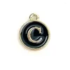 Ожерелья с подвесками, 26 шт., двухсторонняя эмалированная английская буква, блестящая круглая бирка, висящее ожерелье «сделай сам», серьги, браслет, аксессуар