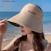 Wide Brim Hats Bucket Hats Summer Hats For Women Outdoor Sunscreen Empty Top Sun Hat Beach Travel Floppy Sunhat Gorros L240402