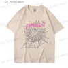 T-shirts pour hommes T-shirts pour hommes Été Nouvelle tendance Strt Mode Spider Web 555 Imprimer 2D Lâche Court Slve Top T230412 Y240402