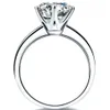 2CT 80mm D Color Solitaire Diamond Ring 14K White Gold Engagement Test Positivt laboratorium skapat 240402
