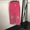 Calças femininas capris designer 2024 primavera/verão novo nanyou duplo joelho padrão veludo cintura alta versátil up4q