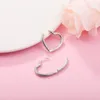 Çember küpeler 2024 otantik 925 Sterling-Silver-Jewelry Orijinal Anlar Kalp Charm Women Argent Brincos