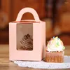 Bakken Tools 50 Stuks Taartdoos Cupcake Voor Enkele/Dubbele Verpakking Mousse Cake/Gebak/Muffin Lade draagbare Tiramisu Decoratie