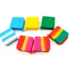 Square Shape Silicone Jars Wax Dab Vaporizer Oil Container Non-stick 9ml Covers Case Storage Box For Smoking Bongs Hookahs Accessories