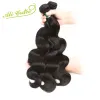 Cierre Ali Grace Hair Malaysian Body Wave 3 mechones con cierre 100% cabello humano Remy Body Wave cabello malayo con cierre de encaje 4*4