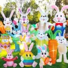 Easter Bunny Inflatable Decorations Blow Up Easter Colorful Eggs Build-in LED DIY Garden Yard Lawn Indoor Outdoor Party Decor 240322