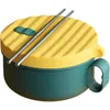 Dinnerware 304 Stainless Steel Lunch Box Instant Noodle With Tableware Student Girl (f991 Liner-yellow Green) Bowls Supply Kitchen Soup