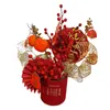 Декоративные цветы Весенний фестиваль Фу Ведро Украшение стола с лампой Традиционная ваза ручной работы в стиле фэн-шуй для спальни Легкая