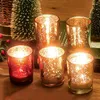 Candle Holders Romantic Star Cup Electroplated Broken Silver Laser Glass Container Party Table Decoration Holder