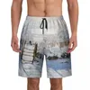 Herrshorts The Magpie av Claude Monet Board Cool Beach Briefs French Impressionist Art Quick Dry Swimming Trunks